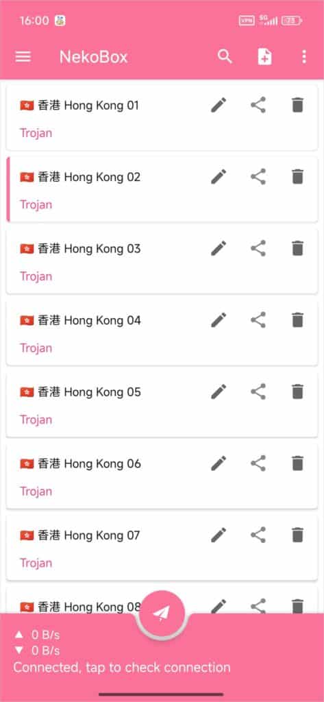 Nekobox for Android Interface